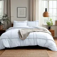 Sleeptime dekbedovertrek Washed Tufted - wit - microvezel - 200x220