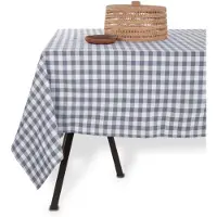 Tiseco - Tafelkleed GINGHAM - Katoen - Geblokt - 150x300 cm, blauw
