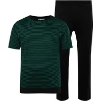 Men Plus Pyjama lang donkergroen / zwart
