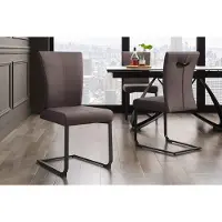 Invicta Moderne sledestoel SAMSON taupe grijs echt lederen metalen frame met comfort handvat - 45173