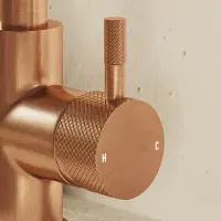 Saniclear Copper Curved hendel voor Matrix wastafelkraan (SK21436)