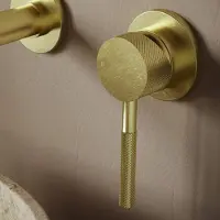 Saniclear Brass Curved hendel voor inbouw wastafelkraan en staande badkraan (SK24893 en SK24892)