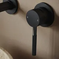 Saniclear Nero Curved hendel voor inbouw wastafelkraan en staande badkraan (SK11757 en SK22984)