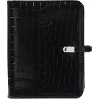 Kalpa 1011-06-P Refillable A5 Ring Binder Planner Alligator Black