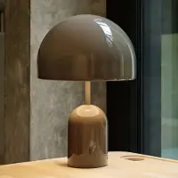 Tom Dixon Design tafellamp Bell, dimbaar, alu / grijs / zink, Woon-/ Eetkamer, metaal, Design, tafellamp