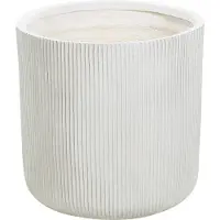 Beliani OREOI - Bloempot - Gebroken wit - 45 x 45 x 45 cm - Kleivezel
