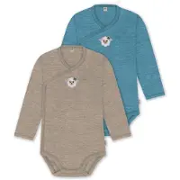 Normani Rompertje/body 'Kaitaia' cyaan blauw / brokaat