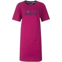 Irresistible Dames Nachthemd - In for the night Tekst - Fuchsia - Maat L