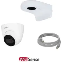 Dahua Camera set wit bestaande uit: 4MP IPC-HDW2441TP-S WizSense camera - camera muursteun - Netwerkkabel Cat5e 5 meter.