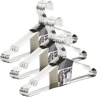 Sotech set van 15 design kledinghangers, geborsteld roestvrij staal (SS201), 450 x 193 mm, vlak profiel: 8 x 2,5 mm met antislipgroef, ophanghangers voor garderobekasten en kapstokken
