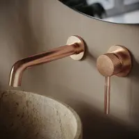 Saniclear Copper Stripes inbouw wastafelkraan geborsteld koper