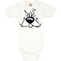 Logoshirt Rompertje/body blauw / zwart / wit