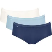 Sloggi Slip ' Basic+ Midi ' lichtblauw / donkerblauw / wit