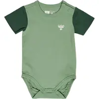 Hummel Rompertje/body neongroen / donkergroen / wit