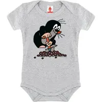 Logoshirt Rompertje/body 'Der kleine Maulwurf' grijs