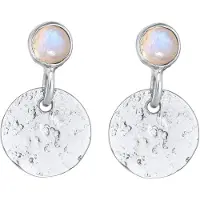 Elli PREMIUM Oorbellen 'Organic Plättchen' azuur / goudgeel / lichtgrijs / zilver
