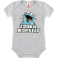 Logoshirt Rompertje/body 'Cookie Monster' grijs