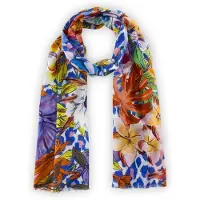 Codello Sjaal blauw / oranje / pink / wit