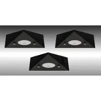 Trango Set van 3 LED Inbouwspots COOK – 6740-35N – 230V – 3x 4,8W warm wit (3000K) – Driehoekslicht – Keukenkastverlichting mat zwart – Uitbreidbaar