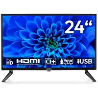 Medion 59.9 cm 24" Full HD TV perfect voor camping camper vrachtwagen tuin 12V auto adapter Triple Tuner HDMI USB, MD824000