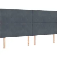 vidaXL LED Hoofdbord Donkergrijs 200 cm Fluweel