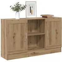 vidaXL Dressoir 120x30,5x70 cm bewerkt hout artisanaal eikenkleurig