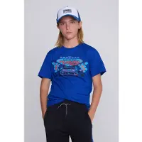 Coolcat T-shirt Tristan met Race Car Be Heard Print Blauw Jongens Katoen Ronde hals - maat 170/176