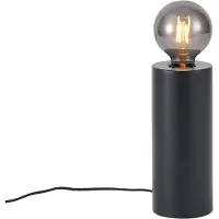 QAZQA Moderne tafellamp zwart 24cm - Cylinder