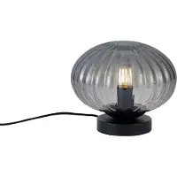 QAZQA Design tafellamp zwart met smoke glas - Mochi