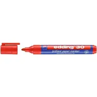 Edding Pigmentmarker edding 30 Brilliant, rood, 10 stuks