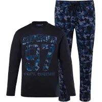 Men Plus Pyjama lang navy / donkerblauw