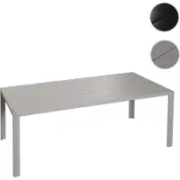 Mendler Alu-eettafel HWC-N40, bistrotafel, tuintafel, balkontafel, weerbestendig, 180x80 cm, lichtgrijs
