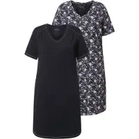 Ulla Popken Nachthemd blauw / marine / zwart / wit