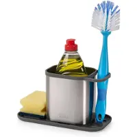 Joseph Joseph Duo Opal - Zeepdispenser met Sponshouder RVS - Kunststof - Grijs