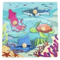 Viga Toys Puzzel met Knoppen, H: 26 mm, L: 22 cm, B: 22 cm, 1 stuk