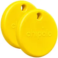 Chipolo POP - Bluetooth Tracker & KeyFinder - Werkt met Apple Find My & Android Find My Device - Tracker Apple iPhone & Android - 120 dB - Geel - 2 Pack