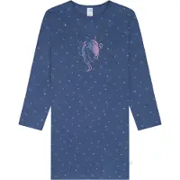 Schiesser Nachthemd 'Horse World' indigo / lichtroze / wit