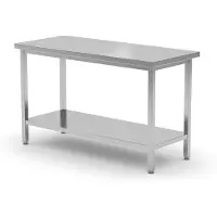Hendi Werktafel zware uitvoering – 360° toegankelijk – verstelbare poten – 1400x600 mm – roestvast staal
