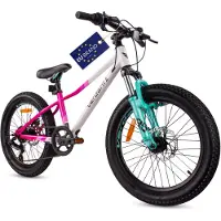 Sun baby Verdant Bike Kinderfiets voor jongens 20 inch wielmaat te kiezen uit 6 versnellingen Shimano van 6 tot 10 jaar in hoogte verstelbaar (Wit Roze)