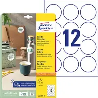 Avery Zweckform ronde etiketten, 60 mm, blister van 120 stuks, wit - 2 stuks