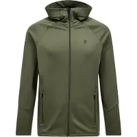 Peak Performance Rider Essentials Midlayer Zip Hood Fleece Heren Pine Needle/Pine Needle M