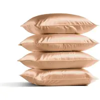 Silk Heaven 4x Zijden Kussensloop 60x70cm Goud Hotelsluiting 22 Momme - Kussensloop set - Luxe Silk Kussensloop 100% moerbei zijde - Zijde kussensloop - - 60x70cm (standaard) / Hotelsluiting
