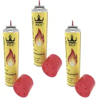 Merkloos 3x Aanstekergas 300 ml - Bus Aanstekervulling Rex