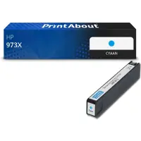 PrintAbout Huismerk HP 973X (F6T81AE) Inktcartridge Cyaan Hoge capaciteit