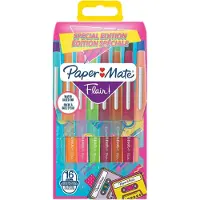 Paper Mate Flair-viltstiften | Medium punt (0,7 mm) | diverse Retrokleuren | 16 stuks