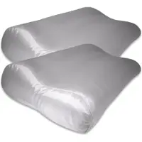 Silk Heaven 2x Zijden Kussensloop Pearl Grey Ergonomisch - 19MM - - 40x60cm