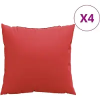 vidaXL Bankkussens 4 st 50x50 cm stof rood