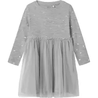 Name It Mini Jurk 'NMFNadja' grijs gemêleerd / zilver