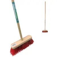 Synx Tools Straatbezem Rood 29 cm - tuinbezem - straatveger - Incl. bezemsteel 120 cm