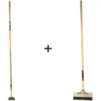 Synx Store Synx Tools Rechte Schoffel 12cm Met Staal 160cm + Staaldraad Bezem Met Staal 150cm - Schoffel - Staaldraad